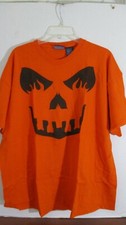 Orange FIERY PUMPKIN JACK O LANTERN Halloween Short Sleeve T-Shirt Mens XXL