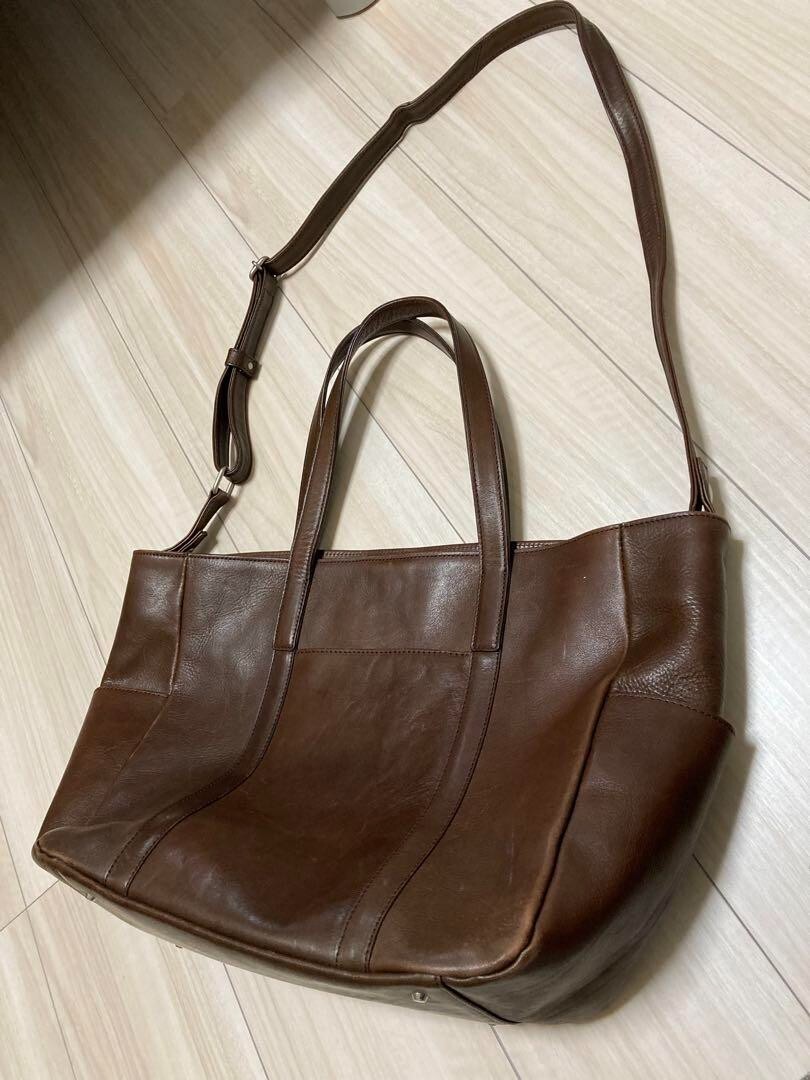 Margaret Howell 2way Tote hand Bag Shoulder Leather color