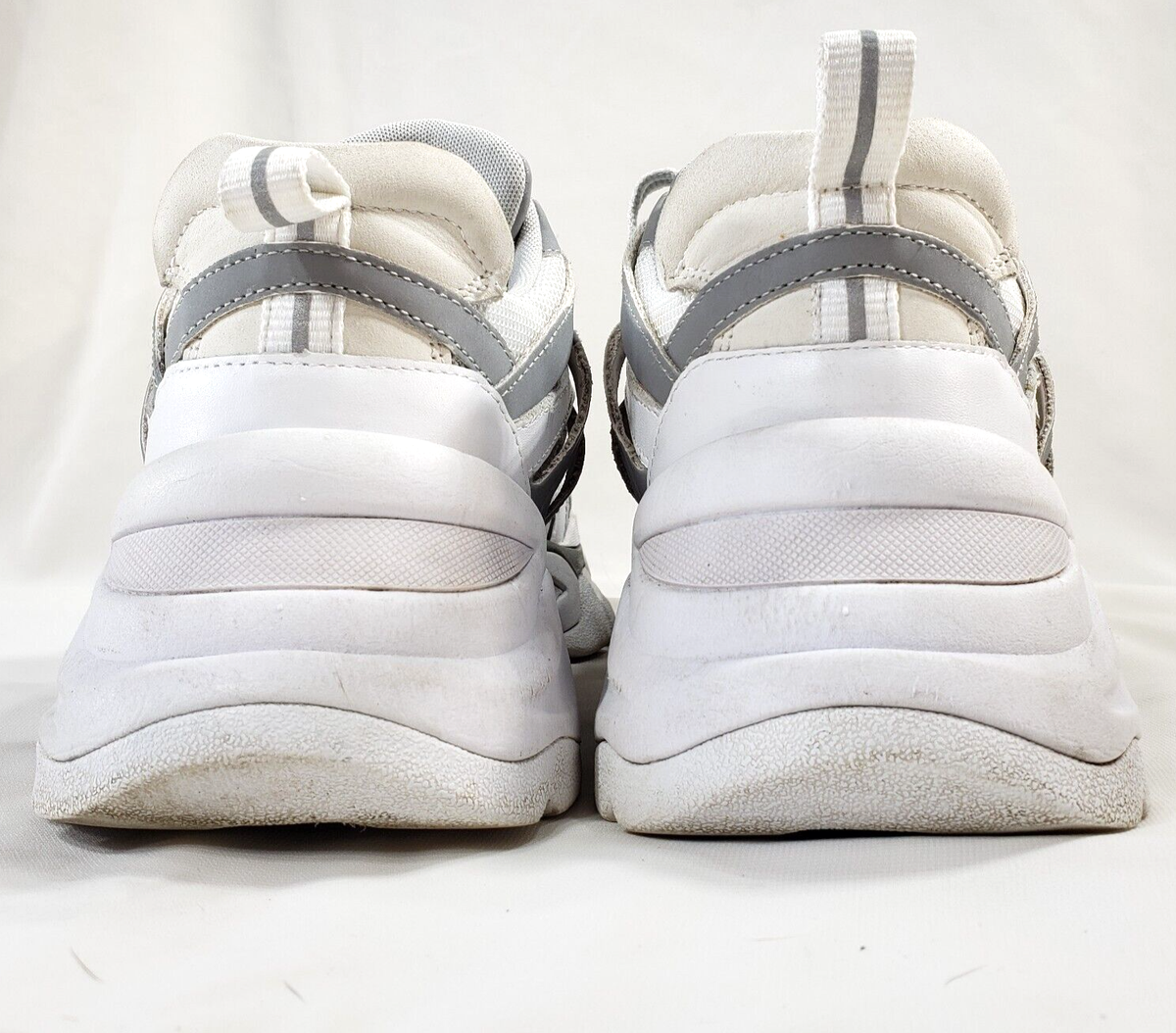 ASH Flash Low Top Sneakers $240 Sz 9/39 White Gray Silver | eBay