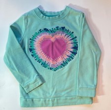 Cat  Jack Kids Sweatshirt with Tie-Dye Heart Size S 6-6x 