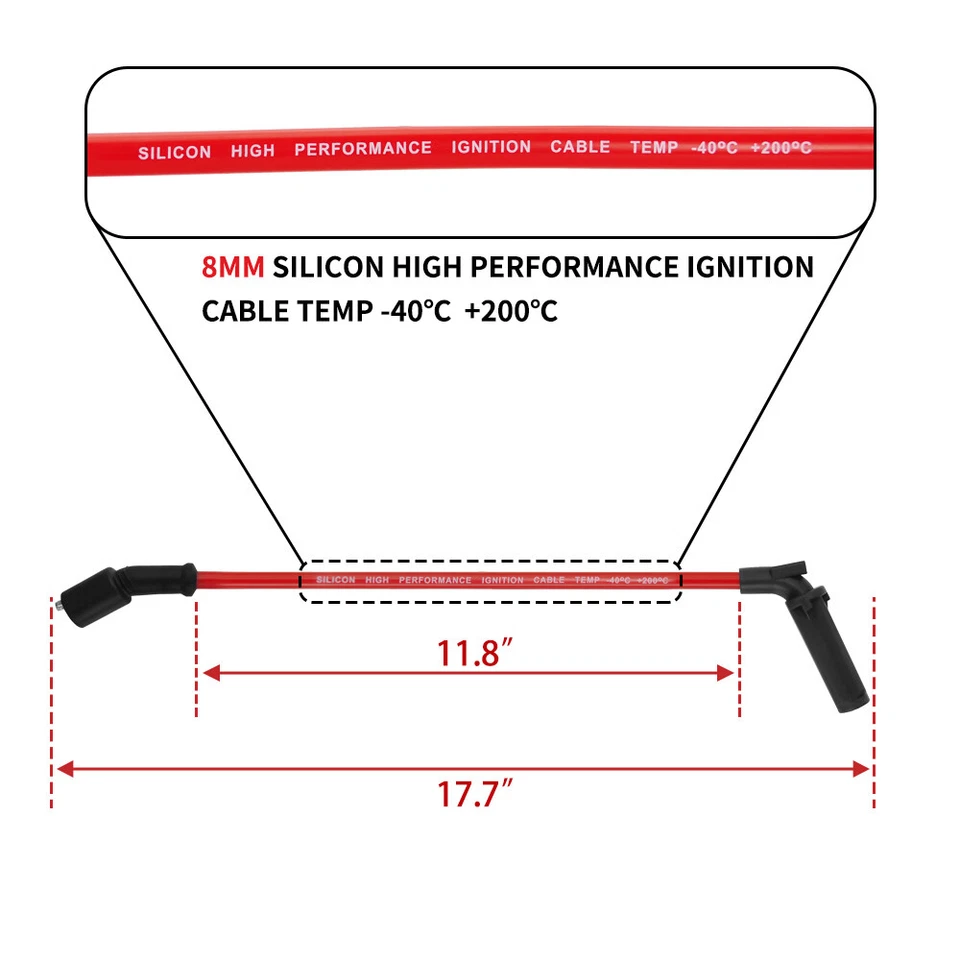 8pc Spark Plug & Wire Kit - Fits 99-07 Silverado/Sierra/Tahoe 4.8L/5.3L/6.0L V8 - Изображение 4 из 4
