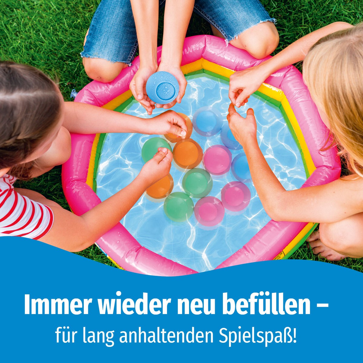 EASYmaxx Wasserbomben 12er Set wiederverwendbar Silikon Wasser  