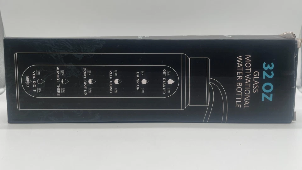 AQUALEA 32 OZ GLASS WATER BOTTLE WITH TIMES TO DRINK WITH PINK SILICONE SLEEVE - Image 3 of 4