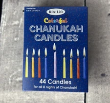 Chanukah Candles 44 Colorful 3.75" Made By Rite Lite (X05)