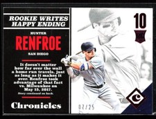 2017 chronicles baseball Hunter Renfroe RC /25 SP Red Foil, Royals, Padres