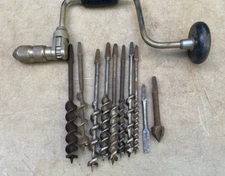Vintage Sears   Bit Brace & 10 Bits
