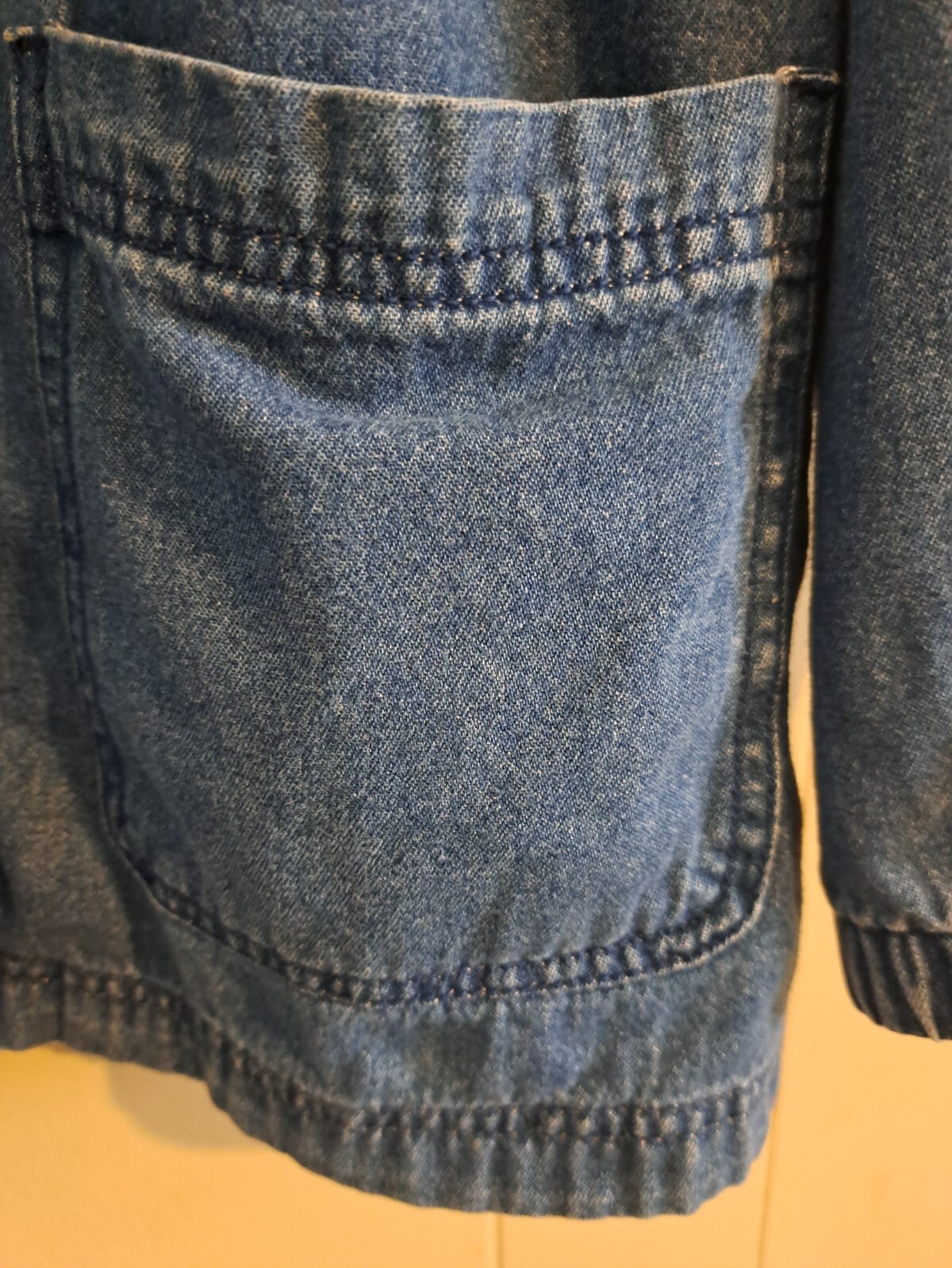 Vtg BASIC EDITIONS Denim Chore Jacket Womens 2X Z… - image 12