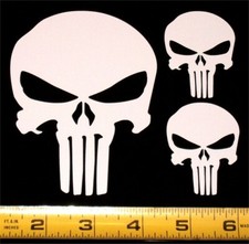 The Punisher Skull - Solid Set of 3 HQ Single Color Vinyl Decals