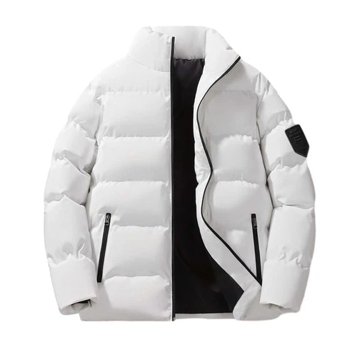 Herren Stehkragen Winter Baumwolle Daunen Puffer Jacke Mantel Reißverschluss Taschen Warm - Bild 6 von 40