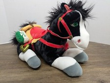 Disney Store Princess Ponies Mulan  s Pony Khan 18  Black Horse Plush Stuffed