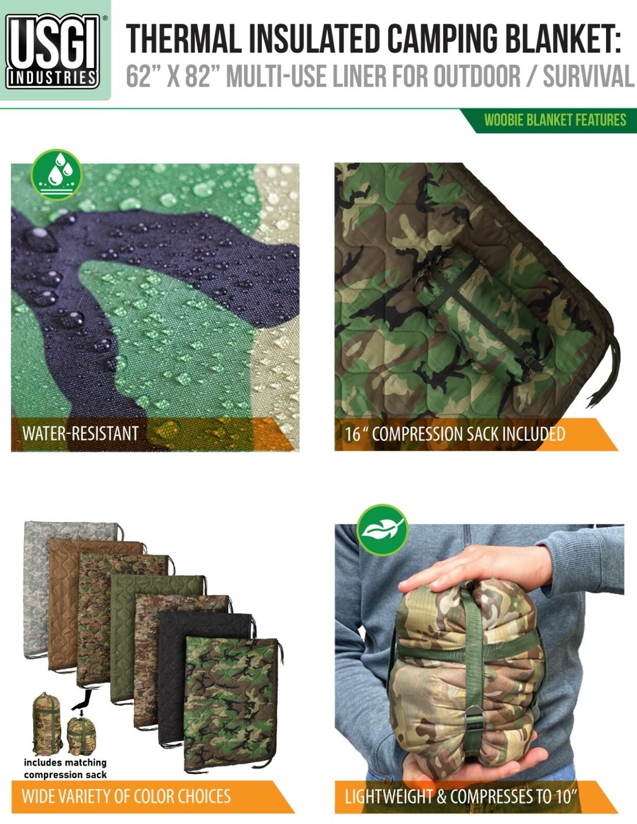 Poncho Woobie Armée - Doublure De Poncho Matelassée - Couverture Coyote Outdoor