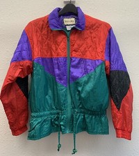 1980's VTG Panasia Nylon Wind Breaker Jacket. Color block. Women's Size Small
