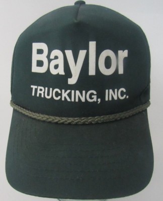 Green Baylor Trucking Inc. Advertising Trucker Hat Cap Rope A18