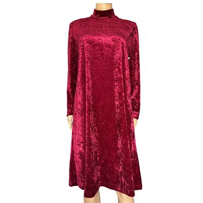 Teddi Petite Dress Womens Burgundy Red Velvet Witchcore Goth Vampire 90s Vintage