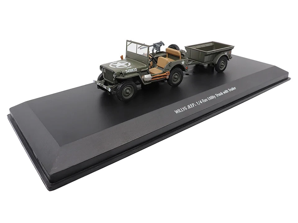  Willys Jeep 1/4-Ton Utility Truck with Trailer 1/43 Scale Militaria 23200-44 - Image 3 of 4