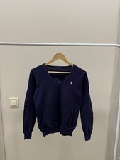 Vintage 90s Polo Ralph Lauren PRL Jumper Size S Womens Navy Blue Sweater V Neck