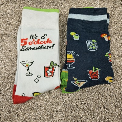 Laugh Track Set of Two Novelty Unisex Coctail Socks Mens 6-11 Womens 7.5-12