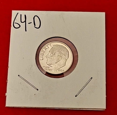 1964 D Roosevelt Dime BU Uncirculated Mint State 90% Silver 10c US Coin