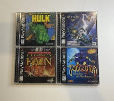 4 Game PS1 Lot: Wild 9, Hulk, Ninja, Blood Omen; All CIB Complete W Manual/Reg