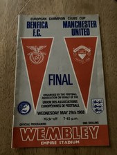 Benfica v Manchester United 1968 European Cup Final Programme Wembley Stadium