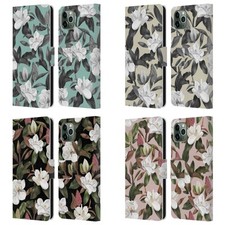 OFFICIAL ANIS ILLUSTRATION MAGNOLIAS LEATHER BOOK CASE FOR APPLE iPHONE PHONES
