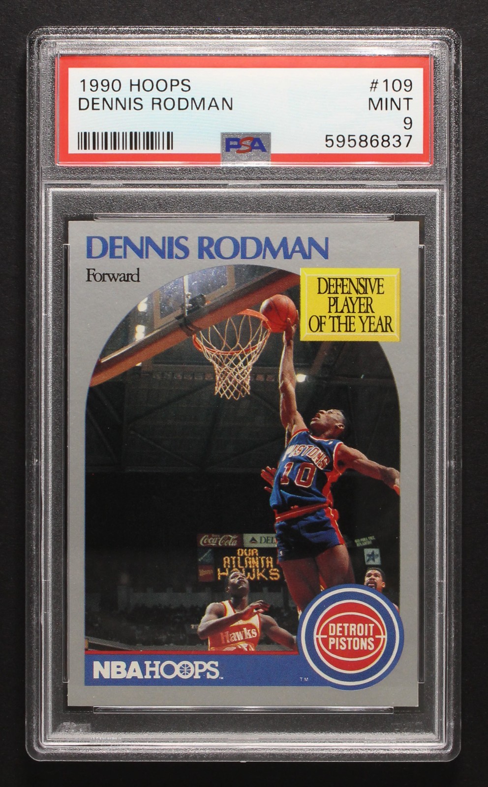 1990 Hoops Dennis Rodman #109 - PSA 9 MINT Pistons (HOF)
