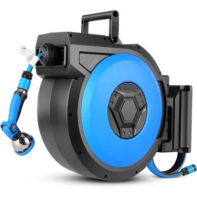Retractable Garden Hose Reel 5/8Inx83ft Wall Mounted Garden Hose Reel 180°Swivel