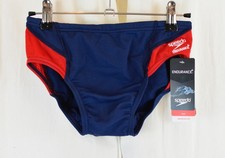 Speedo Men's Swimsuit Brief Endurance Splice Blue/Red Size 28
