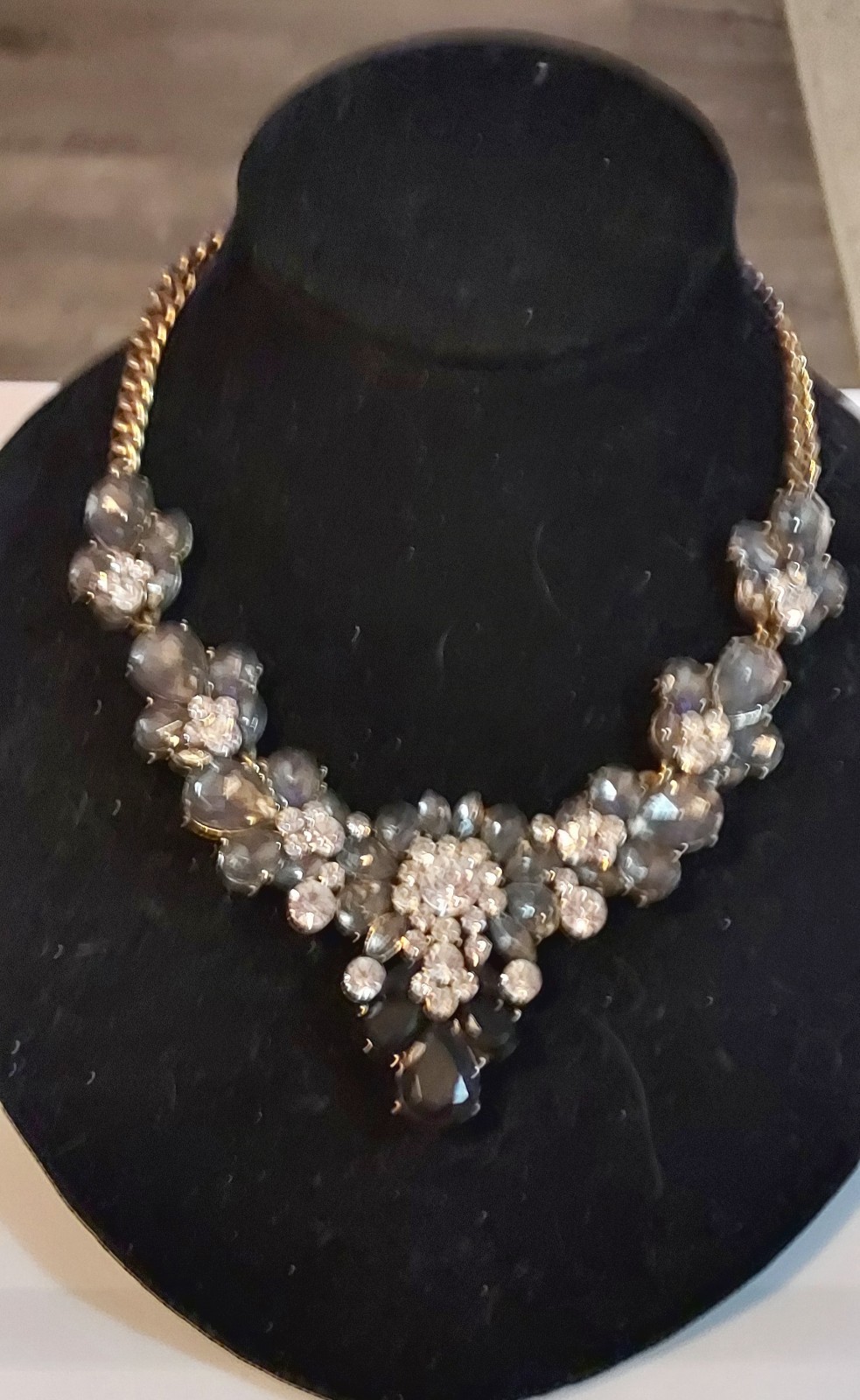 Statement Bib Collar Rinestone Necklace  Rhinesto… - image 4