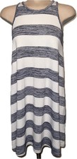 GAP Dress Women S Gray White Striped Tank Sleeveless Casual Summer Swing Boho