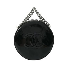 CHANEL Round As Earth Black Patent Calfskin Ladies Shoulder Bag chanel CHANEL Ba