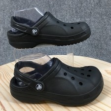 Crocs Shoes Mens 4 Womens 6 Classic Lined Slingback Clogs Black Rubber 16244