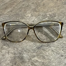 Escada VES 259 Eyeglasses Frames 09TA Brown Olive Cat Eye Italy 54-15-140-42mm