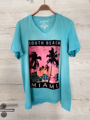 Much More T-Shirt, Herren, Oceanside South Beach Miami, hellblau, Größe XL