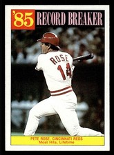 1986 Topps #206 Pete Rose Card Cincinnati Reds