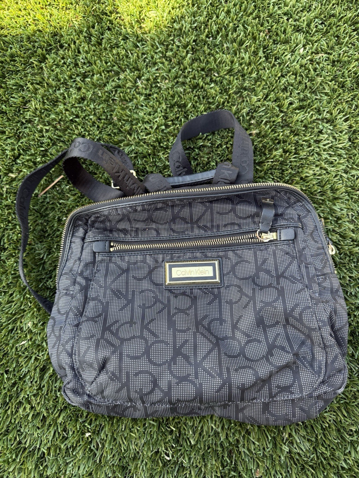 Calvin Klein Monogram CK Mini Backpack Purse Shou… - image 1