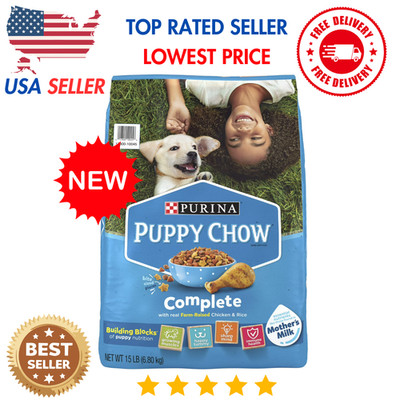 Purina Puppy Chow Complete Dry Dog Food Chicken & Rice 15 lb