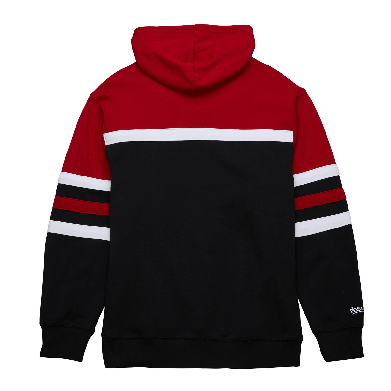 Felpa con cappuccio pullover uomo Mitchell & Ness nero rosso Chicago Blackhawks Head Coach