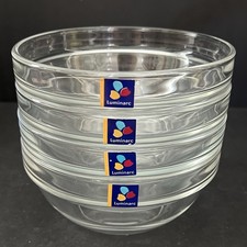 Luminarc Stackable Bowls Clear Fruit/Dessert France 5 3/8” Diam Set Of 4 W/ Tags
