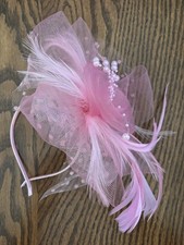Fascinators for Women Tea Party, Kentucky Derby Party, Headband, Light Pink