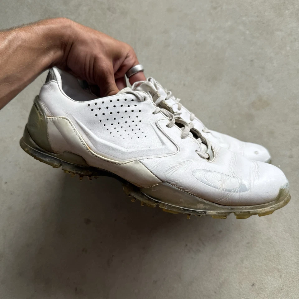 Мужские кожаные бутсы для гольфа Oakley Carbon Pro белые размер 10,5 14055 - Изображение 2 из 4