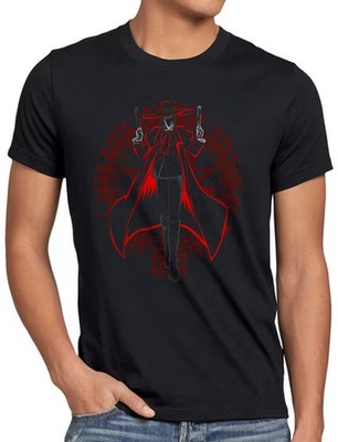 Anime Alucard Vampir Van Hellsing Black T-Shirt Size S-5XL