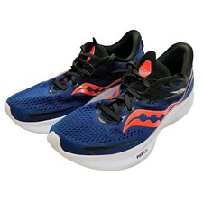 Saucony Ride 15 Blue PWRRUN Athletic Running Sneakers Men's Size 8 Pink Accents