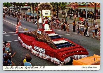 Sun Fun Parade Myrtle Beach SC 1970s Vintage Parade Float Postcard