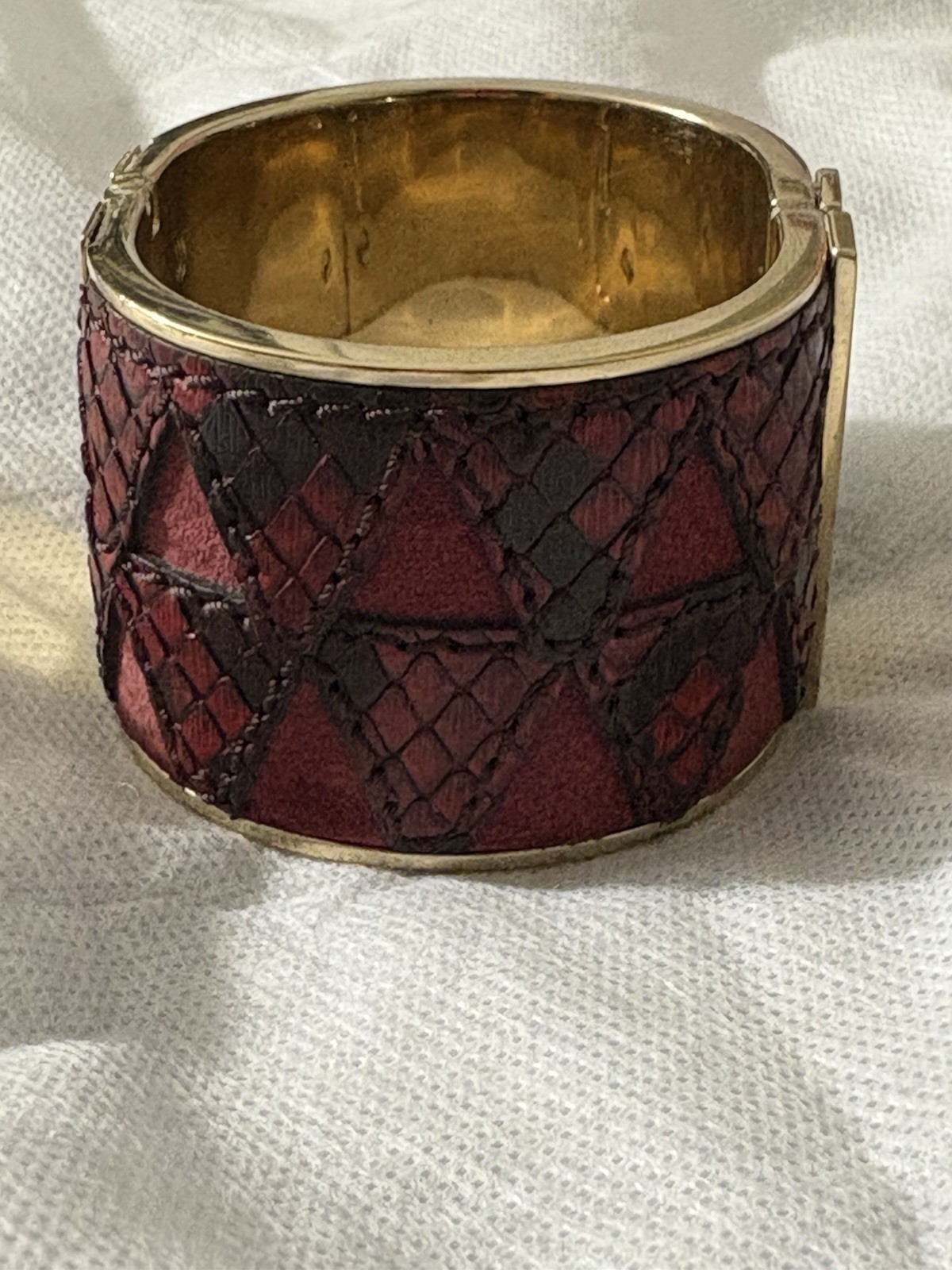 Burberry Hinged Printed Python Cuff Braclet - image 4