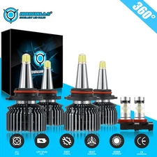 8-Sides 9005 9006 H11 Combo LED Headlight High Low Fog Bulbs Bright 6000K 3Pairs