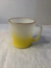 Vintage FIRE KING WARE  Yellow Ombré Fade Milk Glass Mug Coffee Cup USA
