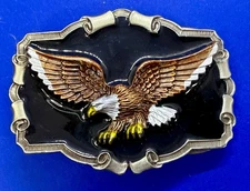 Majestic Bald Eagle Flying Hunting Vintage 1983 The Great American Belt Buckle
