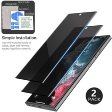 6 Pack Privacy Screen Protector For Galaxy S22 Ultra S22 Plus 5G Tempered Glass