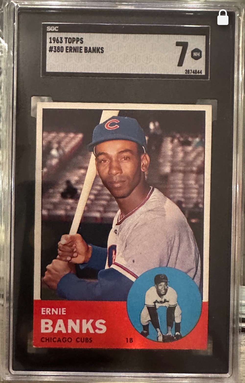 1963 Topps Ernie Banks #380 SGC NM 7  CENTERED